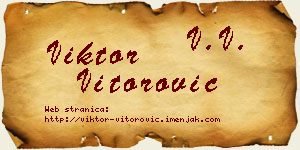 Viktor Vitorović vizit kartica